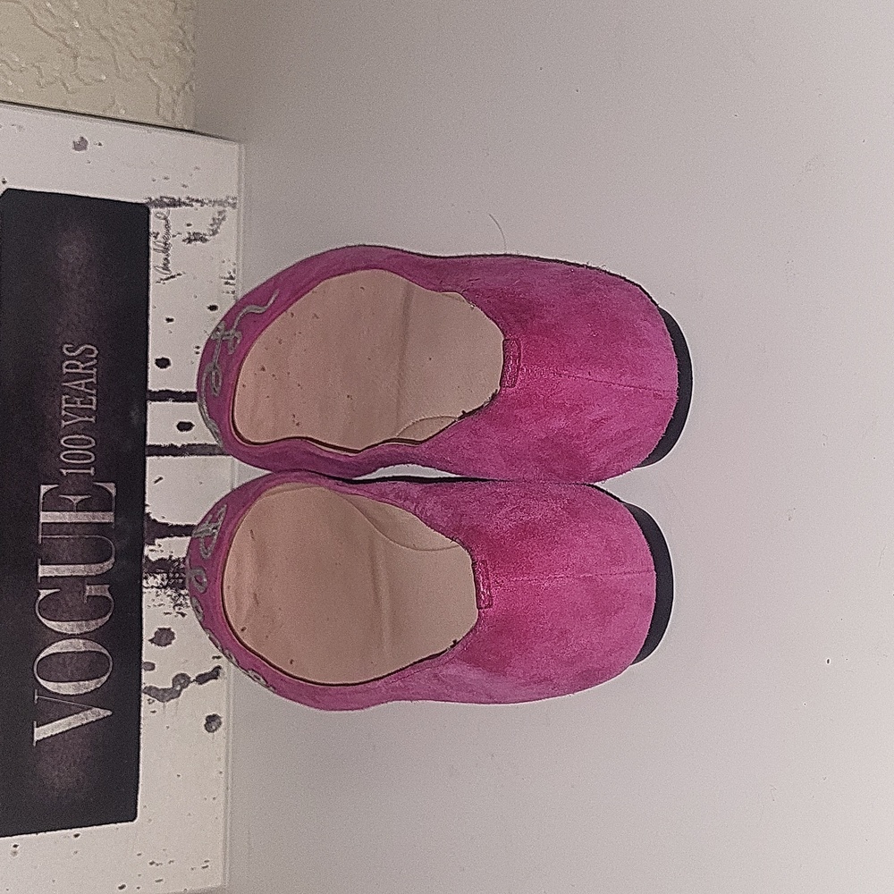 RARE-Kate Spade "Willow"  "Yes Please" magenta pink ballet flat, sz 7 - Picture 3 of 5